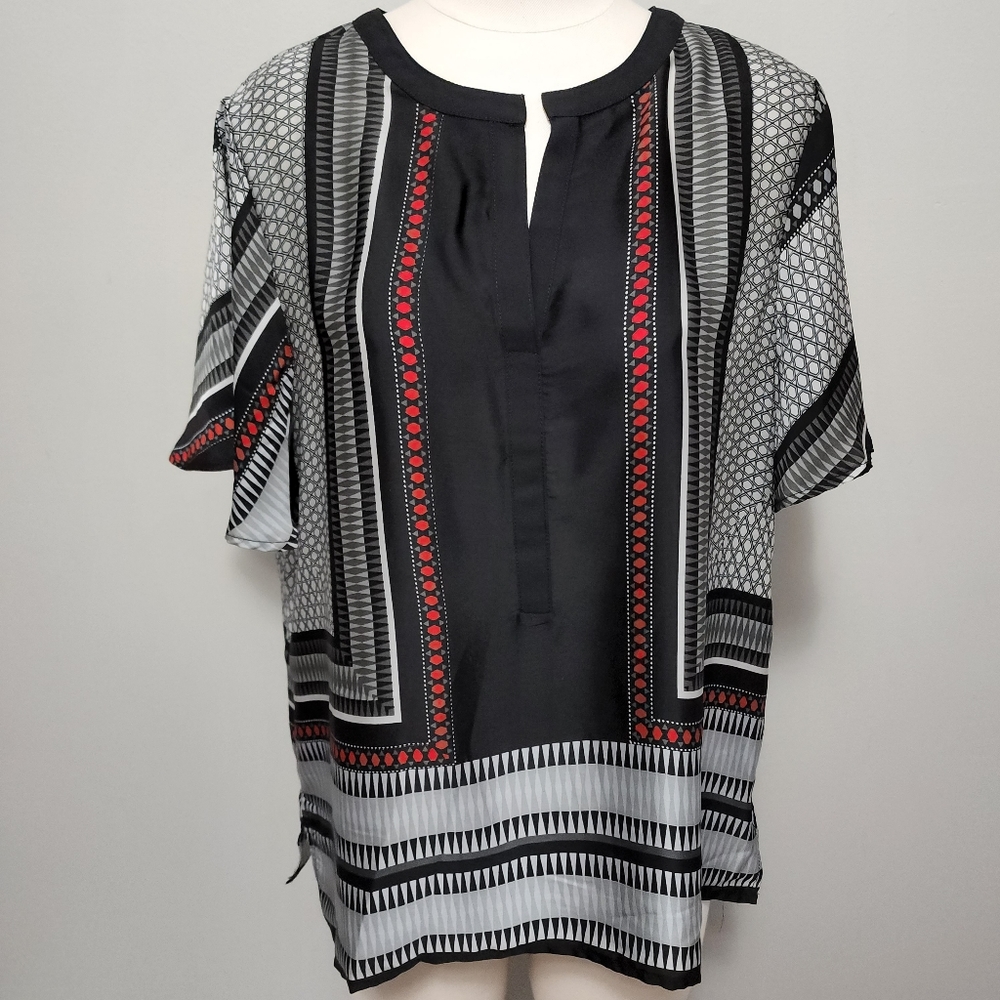 Jemma geo scarf print blouse size large